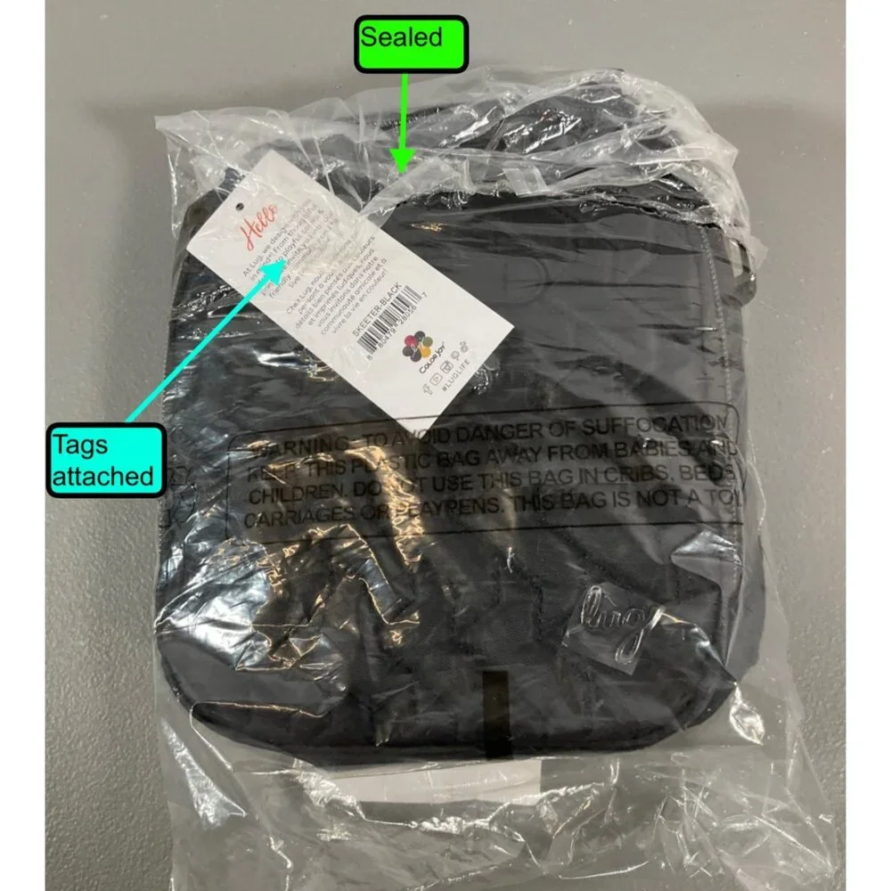 Lug Skeeter RFID Crossbody Bag - Quilted Black, Secure Zipper, ColorJoy Collecti - Picture 4 of 5